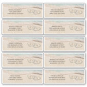 Strand Gasten Naam en adres Bruiloft Label (Voorkant)