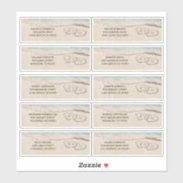 Strand Gasten Naam en adres Bruiloft Label