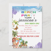 STRAND GEBOORTEDAG FEESTUITNODIGING KAART (Voorkant)