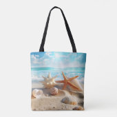 Strand Geïnspireerde Boodschappentas Tote Bag (Achterkant)