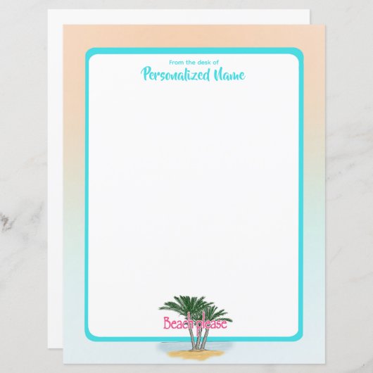 Strand Gelieve te omzoomd Ongelijnd Papierblad (Voorkant / Achterkant)