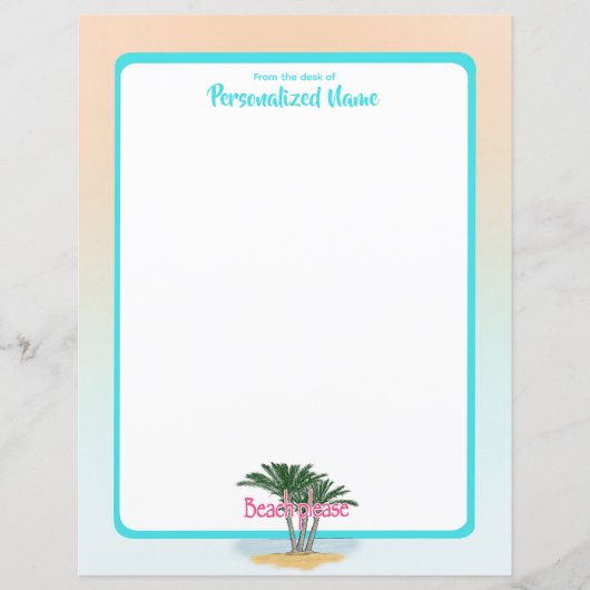 Strand Gelieve te omzoomd Ongelijnd Papierblad (Voorkant)