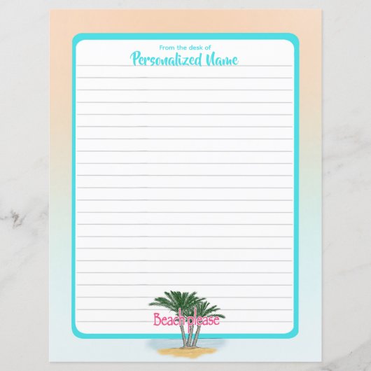 Strand Gelieve te omzoomd Papieren Blad (Voorkant)