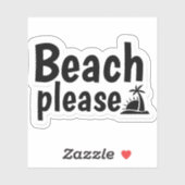 Strand gelieve tekst ontwerp sticker (Vel)