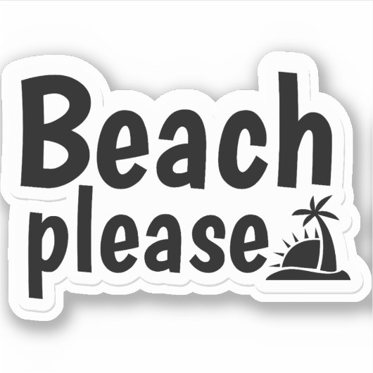 Strand gelieve tekst ontwerp sticker (Voorkant)