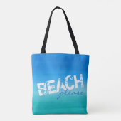 Strand Gelieve Waterverf Ocean Blue Green Canvas t Tote Bag (Achterkant)