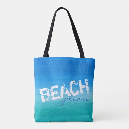 Strand Gelieve Waterverf Ocean Blue Green Canvas t Tote Bag (Achterkant)
