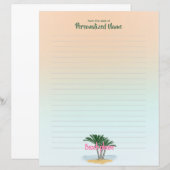 Strand gelineerd papier blad (Voorkant / Achterkant)