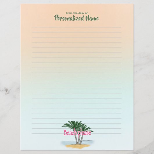 Strand gelineerd papier blad (Voorkant)