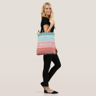 Strand Gelukkige Zomer Koele Strepen Tote Bag