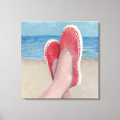 Strand Gemakkelijk acryl schilderij van espadrille Canvas Afdruk (Voorkant)
