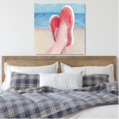 Strand Gemakkelijk acryl schilderij van espadrille Canvas Afdruk (Insitu (Slaapkamer))