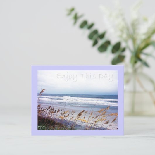 Strand - Geniet van deze dag - Briefkaart (Staand voorkant)