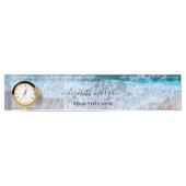 Strand Gepersonaliseerd Blauw Script Elegant Naambordje (Voorkant)