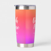 Strand Gepersonaliseerd Roze Sinaasappel Ombre Geïsoleerde Drinkbeker (Rechts)
