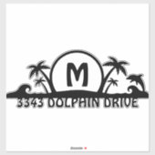 Strand gepersonaliseerde postbus adres Sticker (Vel)