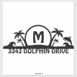 Strand gepersonaliseerde postbus adres Sticker