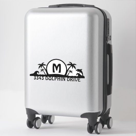 Strand gepersonaliseerde postbus adres Sticker (Koffer)