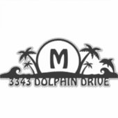 Strand gepersonaliseerde postbus adres Sticker (Voorkant)