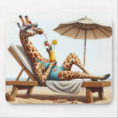 Strand Giraffe Drink een cocktail Muismat (Voorkant)