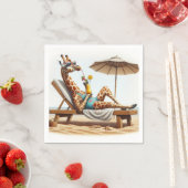 Strand Giraffe Drink een cocktail Servet (Insitu)