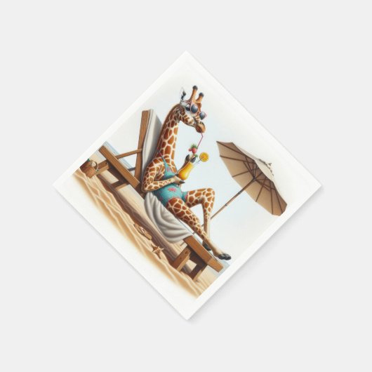 Strand Giraffe Drink een cocktail Servet (Hoek)
