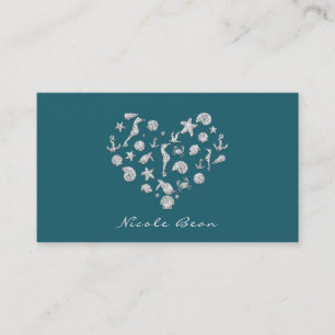 Strand Glam Diamant Hart Elegant Tropisch Aangepas Visitekaartje