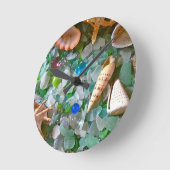 strand Glass met Shells Ronde Klok (Hoek)