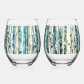 Strand glaswerk, oceaan thema wijnglas zonder voet (Achterkant)