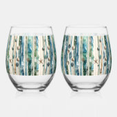 Strand glaswerk, oceaan thema wijnglas zonder voet (Voorkant)