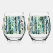 Strand glaswerk, oceaan thema wijnglas zonder voet (Links)