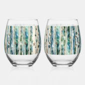 Strand glaswerk, oceaan thema wijnglas zonder voet (Rechts)