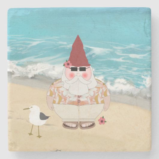 Strand Gnome Stone Onderzetter (Voorkant)