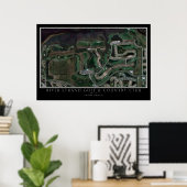Strand Golf Course Bradenton Satellite Map Poster (Thuiskantoor)