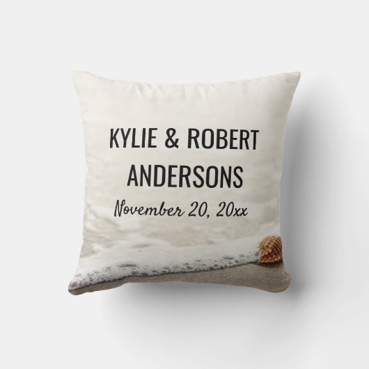 Strand golven bruiloft kussen (Achterkant)