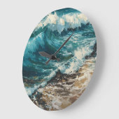 Strand golven en zand schilderen thema grote klok (Hoek)