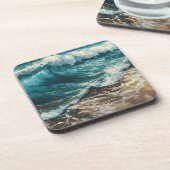 Strand Golven en Zand thema Schilderen Bier Onderzetter (Linkerzijde)