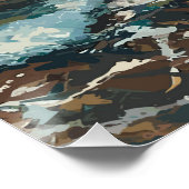 Strand Golven en Zand thema Schilderen Perfect Poster (Hoek)