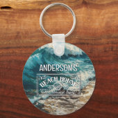 Strand golven en zand uw avontuur begint sleutelhanger (Voorkant)