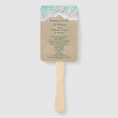 Strand golven en zeesterren bruiloft programma Fan Handwaaier (Voorkant)