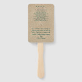 Strand golven en zeesterren bruiloft programma Fan Handwaaier (Achterkant)