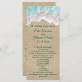 Strand golven en zeesterren bruiloft programma programmakaart (Voorkant / Achterkant)