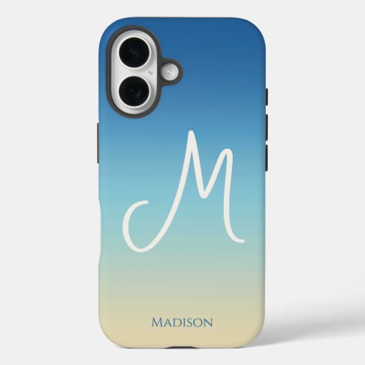 Strand Gradiënt Monogram Case-Mate iPhone Case (Achterkant)