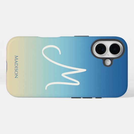Strand Gradiënt Monogram Case-Mate iPhone Case (Achterkant (horizontaal))