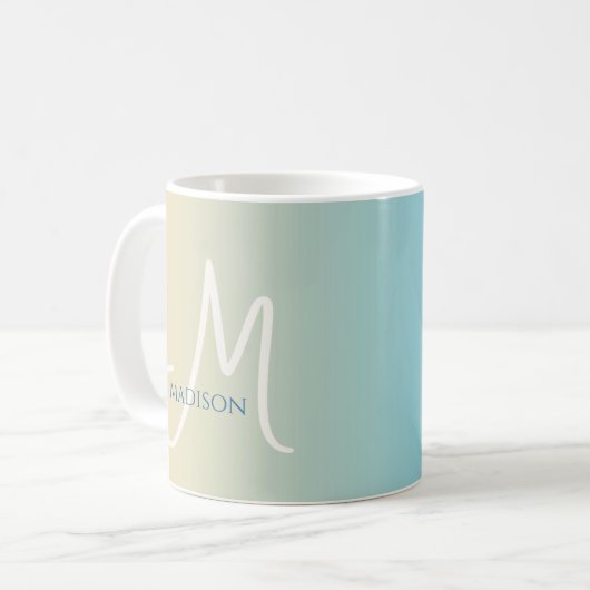 Strand Gradiënt Monogram Koffiemok (Voorkant links)