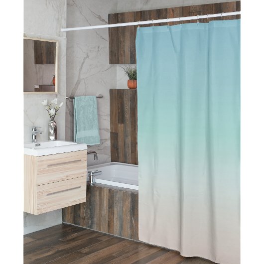 Strand Gradiënt | Turquoise Modern Minimalistisch Douchegordijn