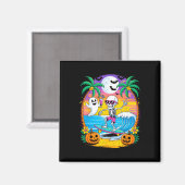Strand Grappige Halloween Vibes ZomerTussen Skelet Magneet (Voorkant / Achterkant)