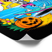 Strand Grappige Halloween Vibes ZomerTussen Skelet Poster (Hoek)