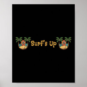 Strand Grappige Zon Surfen Skelet Jacksonville Bea Poster