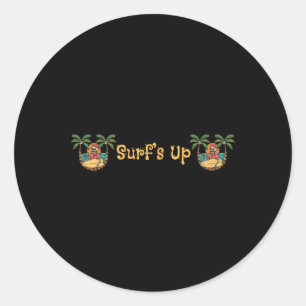 Strand Grappige Zon Surfen Skelet Jacksonville Bea Ronde Sticker
